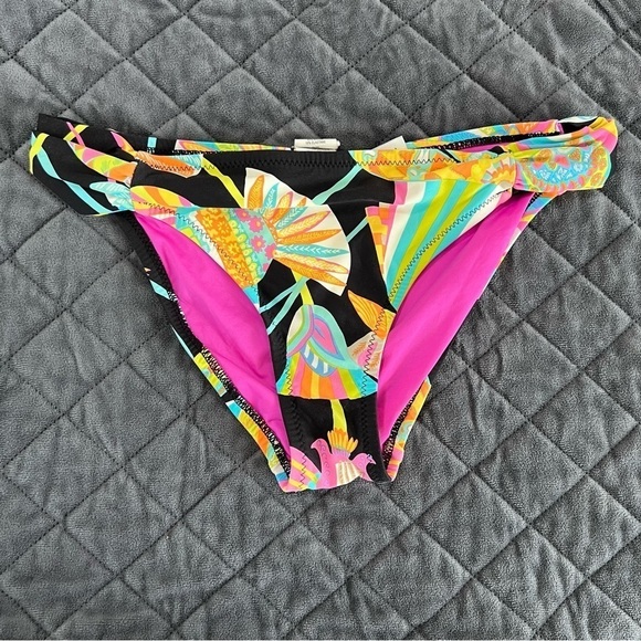 Trina Turk Cover Up Tunic Dress Women Small 6 Bikini Bottom Tahitian Floral B14 - Picture 7 of 13